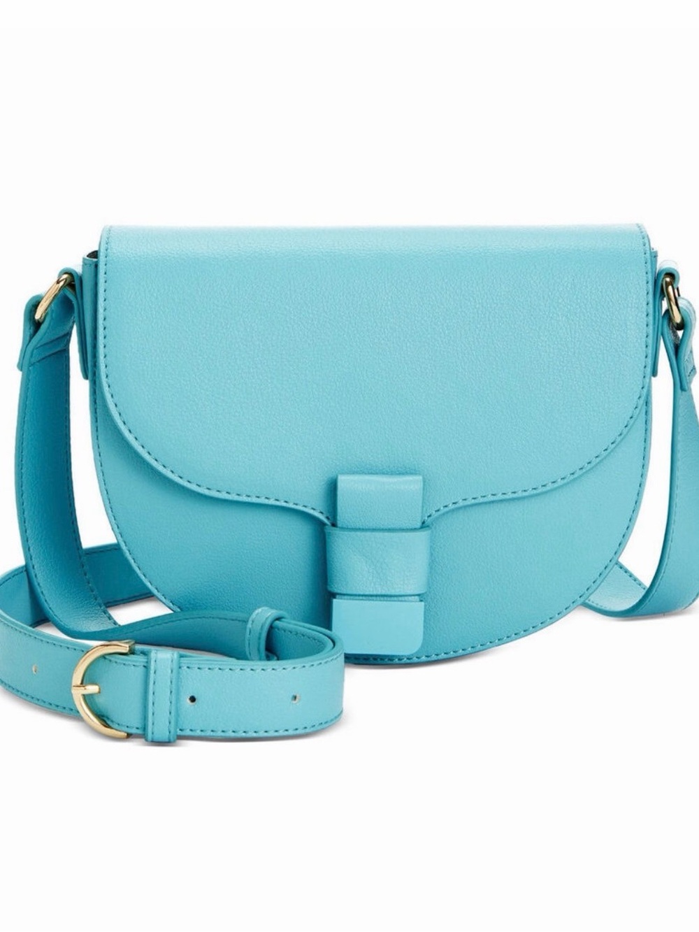 Women's Turquoise Crossbody Saddle Bag with Adjustable Strap